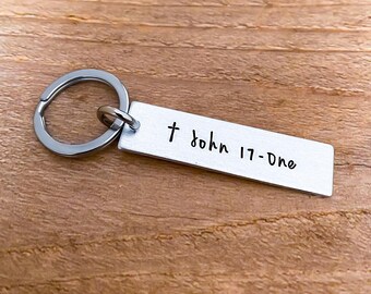 Pick Your Bible Verse Scripture Baptismal Baptizing Gift With Your Favorite Bible Verse New Driver Christian Girl Guy Lightweight Keychain