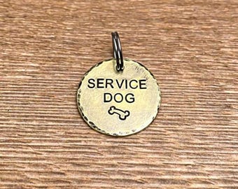 Service Dog Pet ID Tag For Dog, Pet Gift, Dog Collar Name ID Tag , Dog ID Tag ,  Animal Name Tag, Medium Size Dog Collar Tag