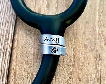 stethoscope ID Tag charm  custom stethoscope name tag personalized stethoscope charm ID nursing student gift graduation nursing nurse gift