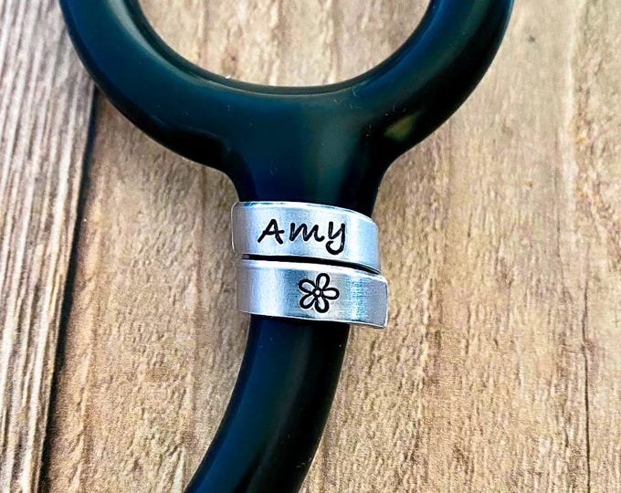 Stethoscope Charm Name Tag Wrap, Christian Friend Gift, Nurse Gift, Stethoscope Name  Gift for Nurse friend,  Nurse appreciation, ID Tag