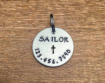 Custom Pet ID Tag For Dog, Pet Gift, Dog Collar Name ID Tag , Dog ID Tag ,  Animal Name Tag , New Pet Gift, Medium Size Dog Name Collar Tag