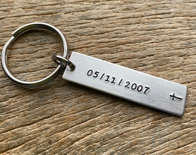 Special Date Aluminum Key Chain Baptism Salvation Anniversary Reminder Christian  Gift Sunday School Teacher Cross