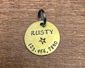 Name Pet ID Tag For Dog, Pet Gift, Dog Collar Name ID Tag , Dog ID Tag ,  Animal Name Tag , New Pet Gift, Medium Size Dog Collar Tag