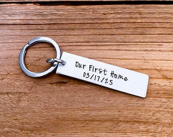 Our First Home with a Special Date Car Keys Keychain Tag New Driver New Car New License Best Friend Boyfriend Girlfriend  Anniversary