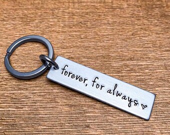 Forever For Always Keychain for Anniversary Long Distance Relationship Boyfriend Girlfriend Gift