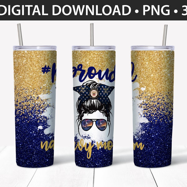 20 oz Straight Tumbler Design - Navy Mom Life - Personal & Limited Commercial Use - DIGITAL ONLY