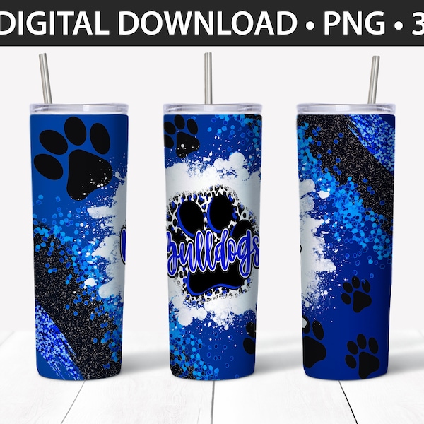 20 oz Straight Tumbler Design - Bulldogs- Personal & Limited Commercial Use - DIGITAL ONLY