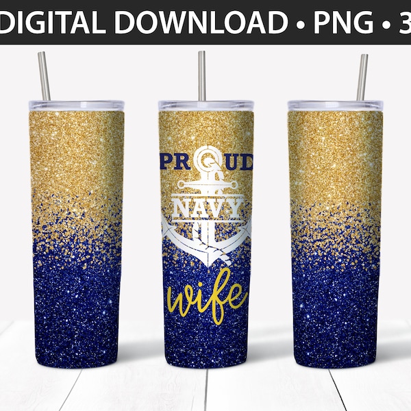 20 oz Straight Tumbler Design - Navy Wife Life - Personal & Limited Commercial Use - DIGITAL ONLY