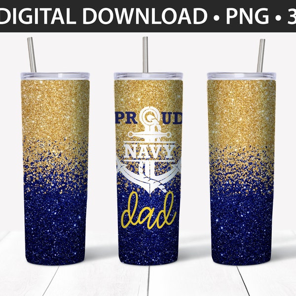 20 oz Straight Tumbler Design - Navy Dad Life - Personal & Limited Commercial Use - DIGITAL ONLY