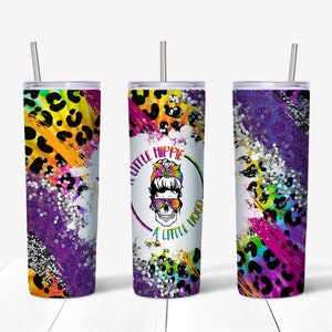 20 oz Straight Tumbler Design - Tie Dye A Little Hippie A Little Hood Skeleton- Personal & Limited Commercial Use - DIGITAL ONLY