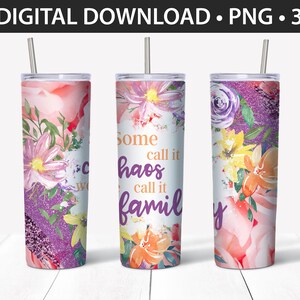 20 oz Straight Tumbler Design - Rustic Floral Family- Personal & Limited Commercial Use - DIGITAL ONLY
