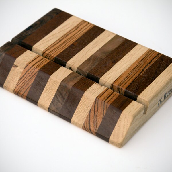 CLEARANCE - iPad Stand in White Oak, Mahogany, Walnut, and Zebrawood