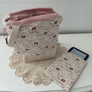 Two-fer Knitting Project Bag WITH Kindle sleeve