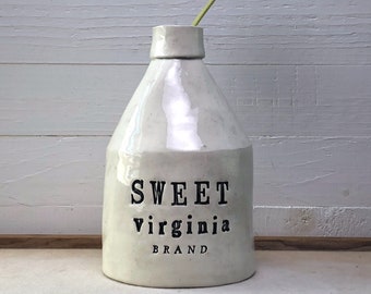 Sweet Virginia Brand Whiskey Bottle. Hand-Built, Rolling Stones Inspired Ceramic Whiskey Bottle.