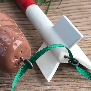 Missile Toe. Mistletoe. Hand-Built Ceramic Make-Out Motivator. Recycled Clay. Year-Round Decoration. In Brown. image 5