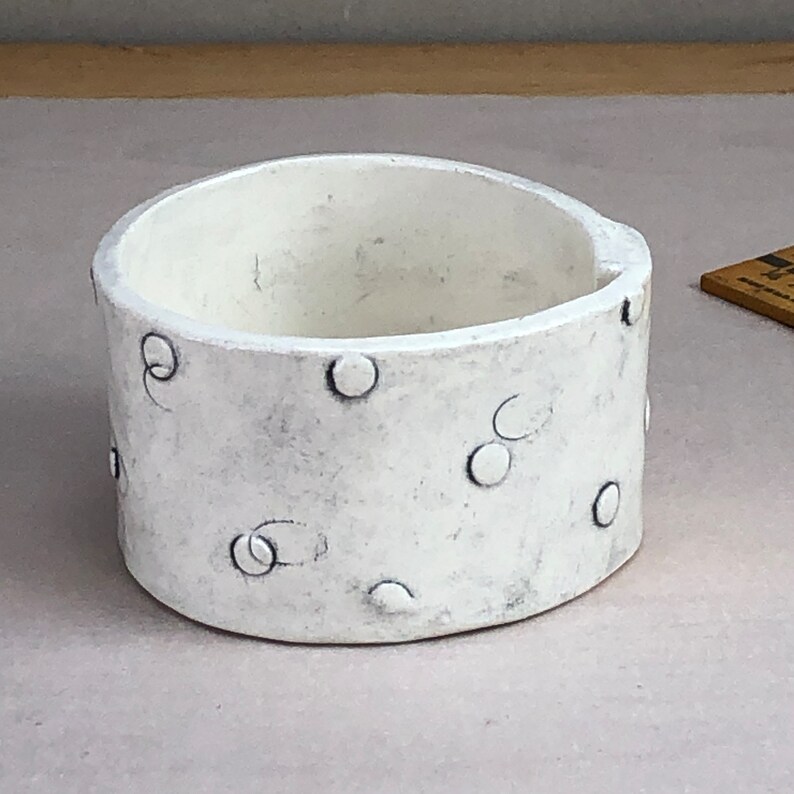 Polka Dotted Cup. Hand-built Ceramic Cup With Textured Dots. Hand Made. image 4