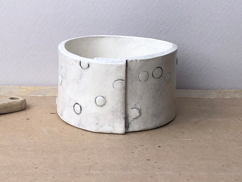 Polka Dotted Cup. Hand-built Ceramic Cup With Textured Dots. Hand Made. image 7