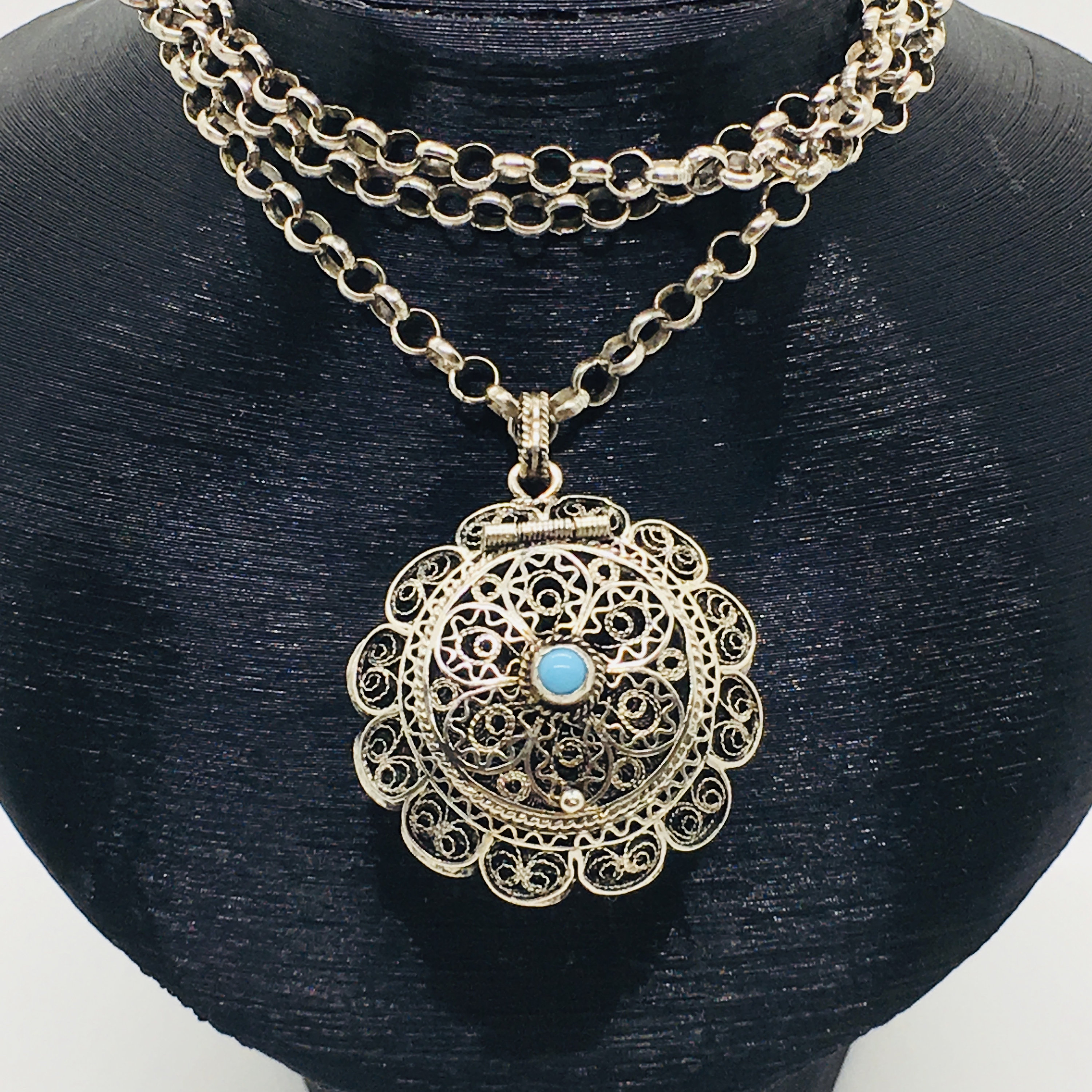 Turquoise Locket Necklace