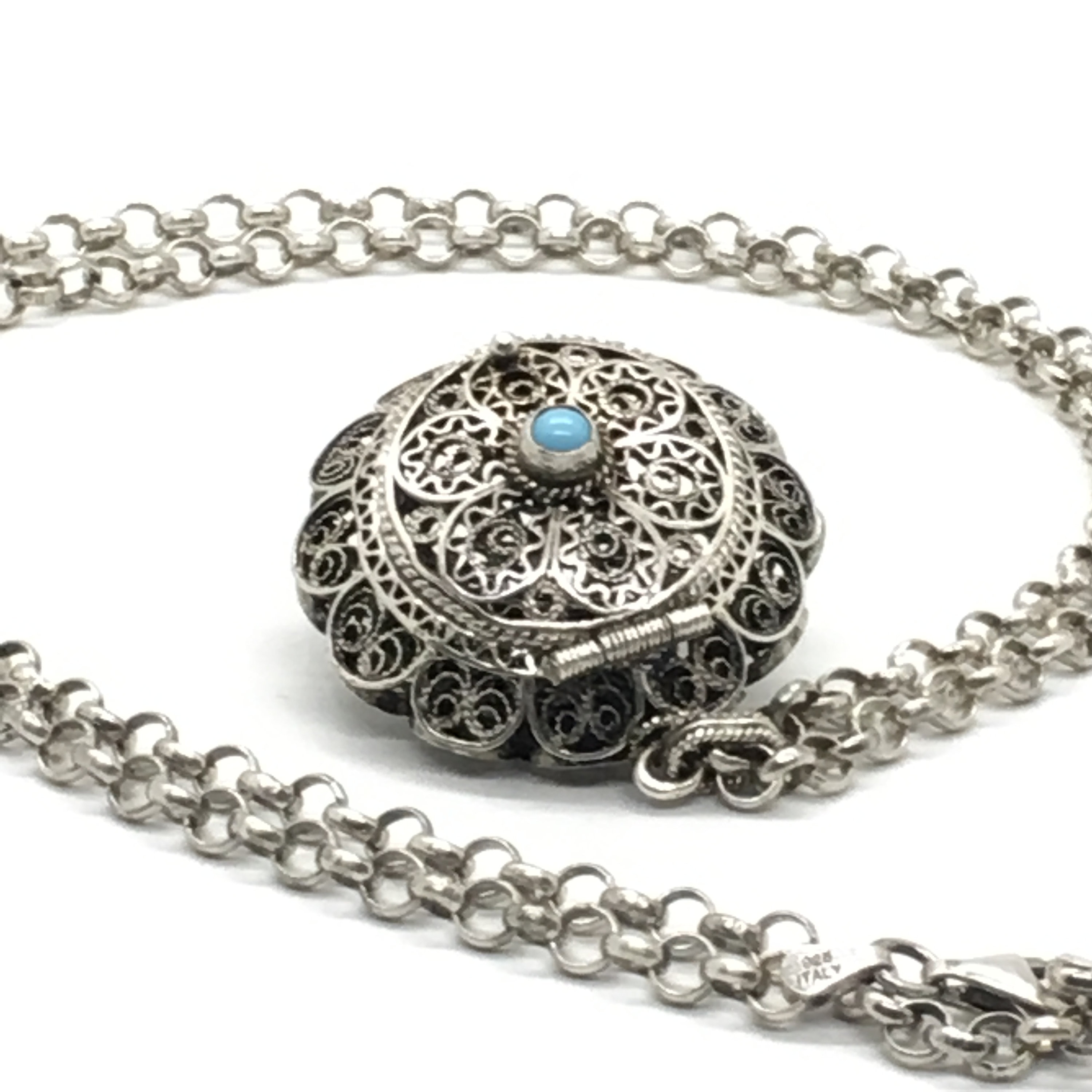 Turquoise locket necklace Clearance