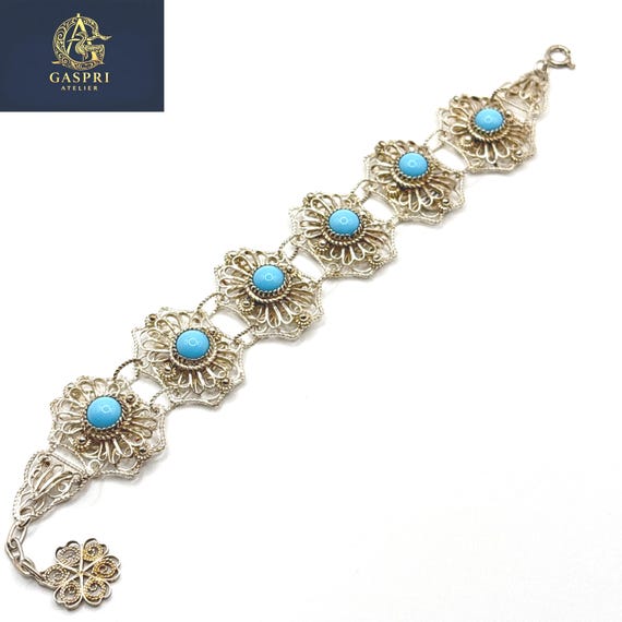Aegean Turquoise Filigree Bracelet