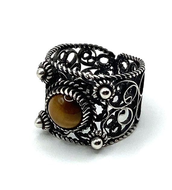 Filigree Tiger Eye Ring - Vol 1