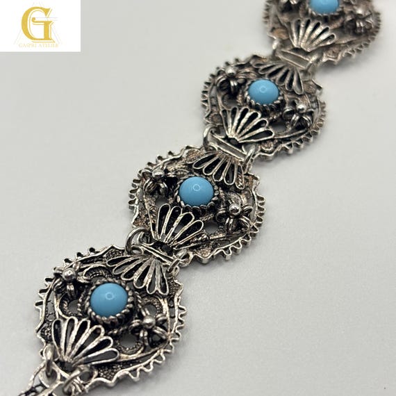 Azure Bloom Filigree Cuff