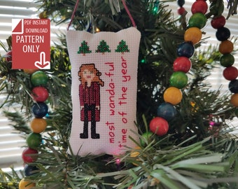Marvelous Christmas: Scarlet Witch Cross-Stitch Ornament Pattern, PDF Instant Download