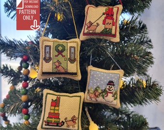 Alle Hunde Kreuzstich Ornament Muster, PDF Sofort Download
