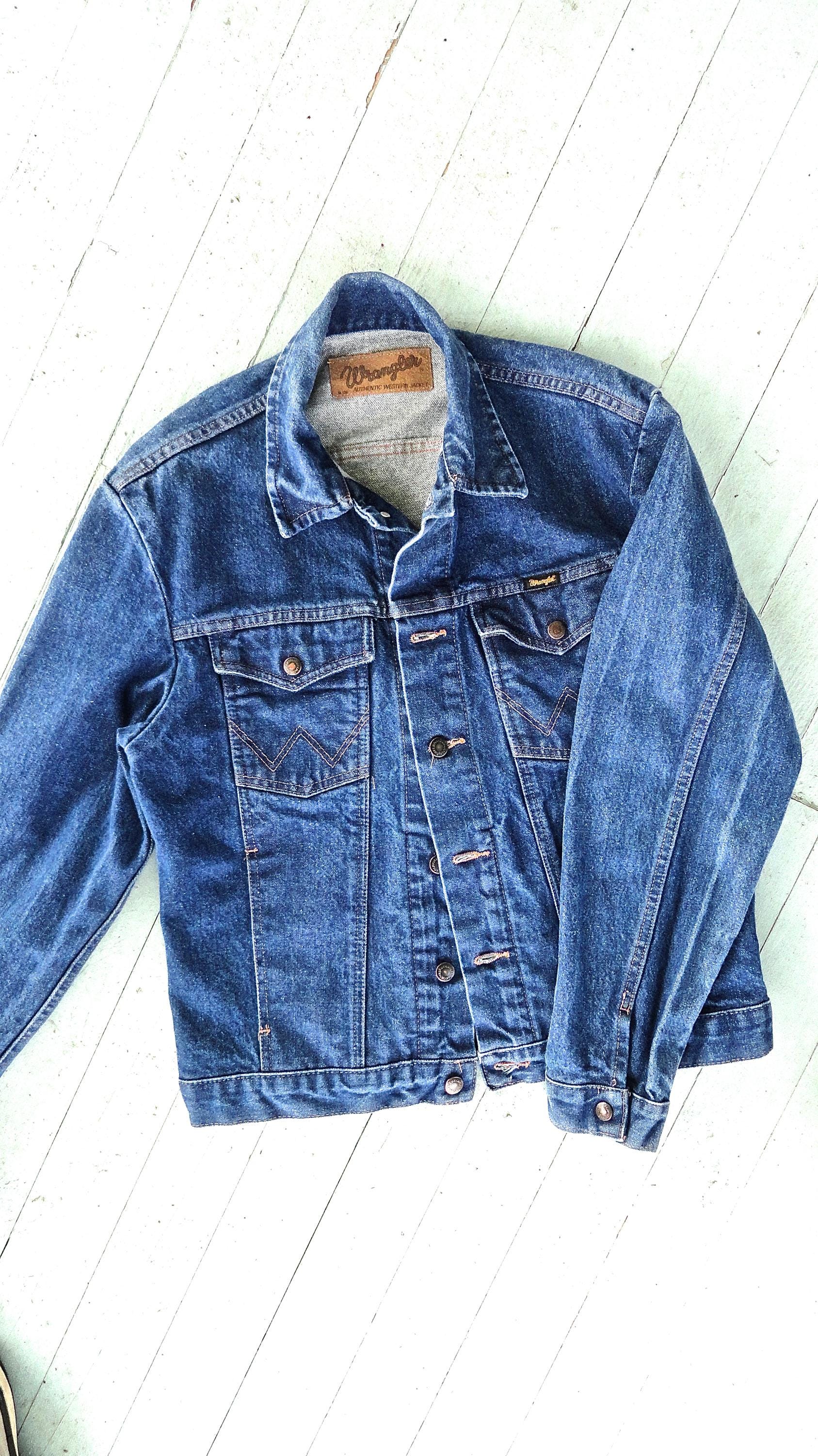 90s WRANGLER M-159 NOS Denim Jacket Vintage Blue Inside