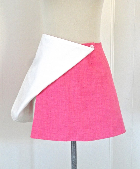 60s Pink Miniskirt Micro mini XS Tennis Sport wrap