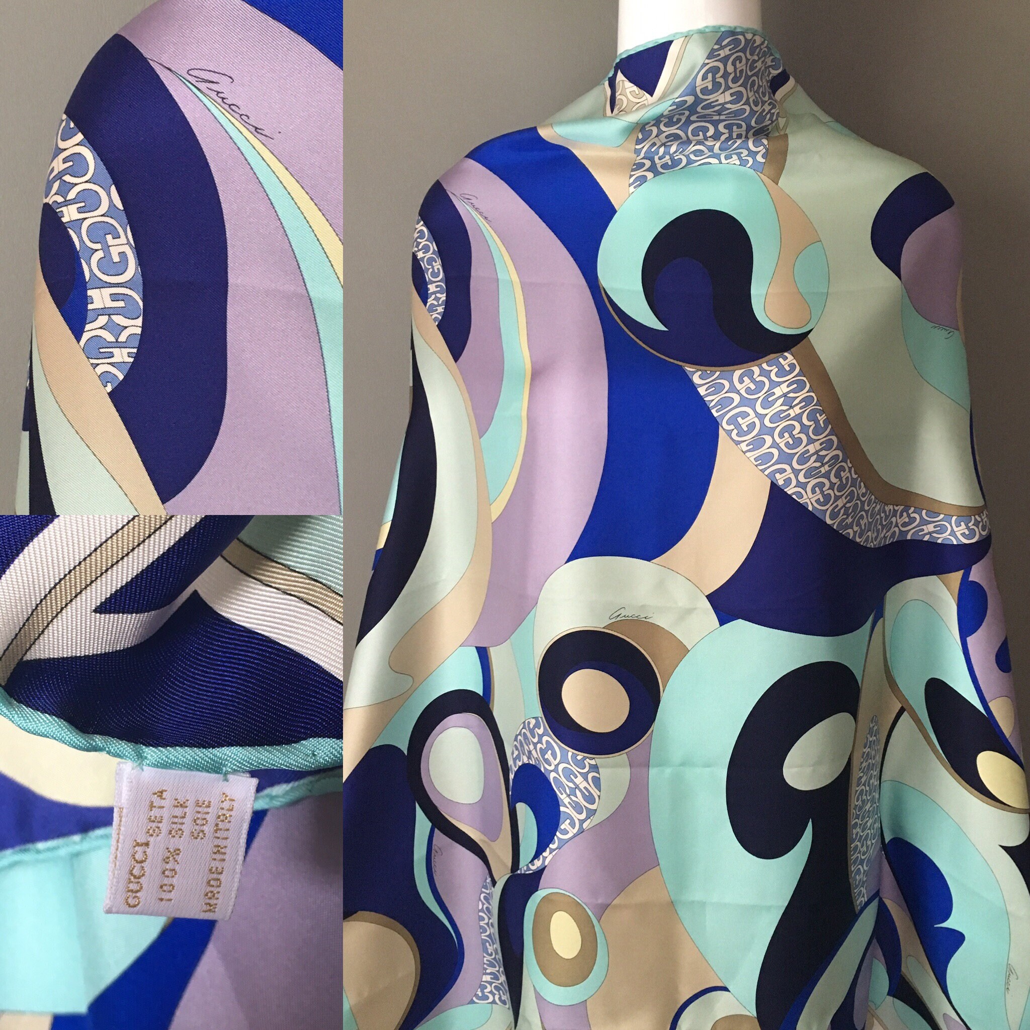 authentic gucci silk scarf