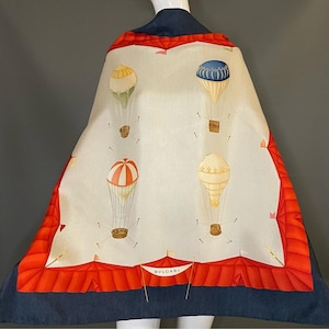 Gorg Bvlgari Bulgari Silk Scarf Hot Air Balloon Pizzigoni Print 34 In Exc Cond