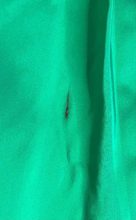 Gorg Vtg 50s 60s Emerald Green Satin Party Dress … - image 10