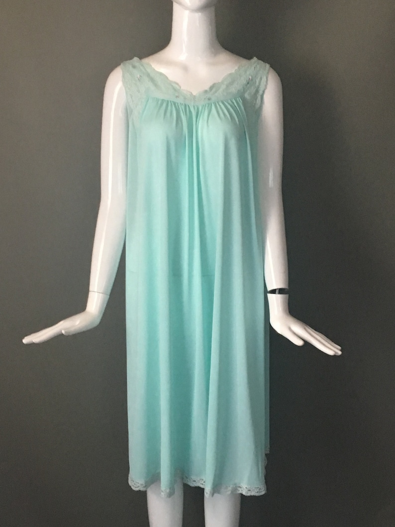 Vtg 60s 2 Piece Shadowline Designer Label Mint Green In Mint Condition Nightgown /& Matching Robe Peignoir Set Rare L Sissy