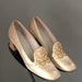 Gorg Vtg 60s Mod Gold Metallic Rope Trim Chunky Heel Slipper Slip On Pump Shoe Size 7 Excellent Condition 