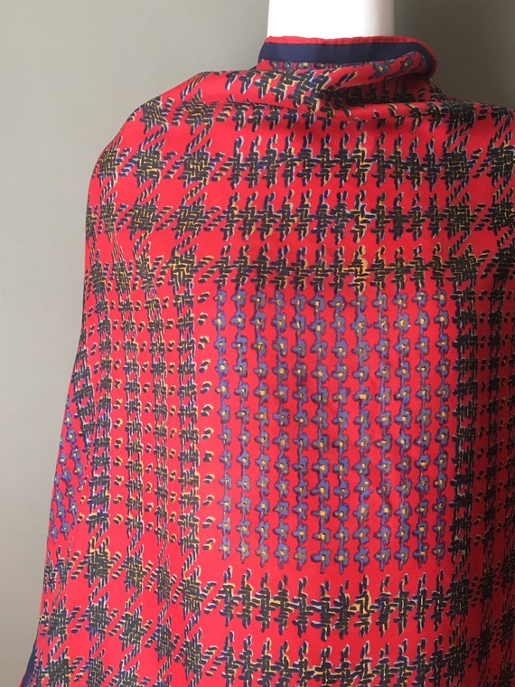 Vtg 60s Iconic Rudi Gernreich Navy Blue & Red Pri… - image 3