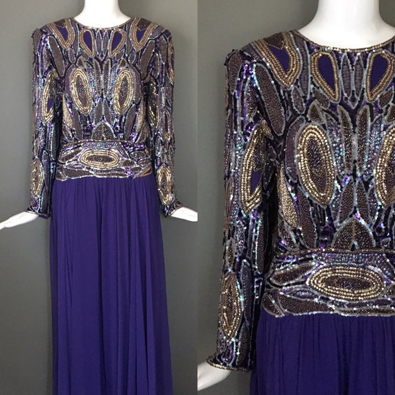 Gorg Vtg 80s Jack Bryan Elaborately Sequin Poly C… - image 1