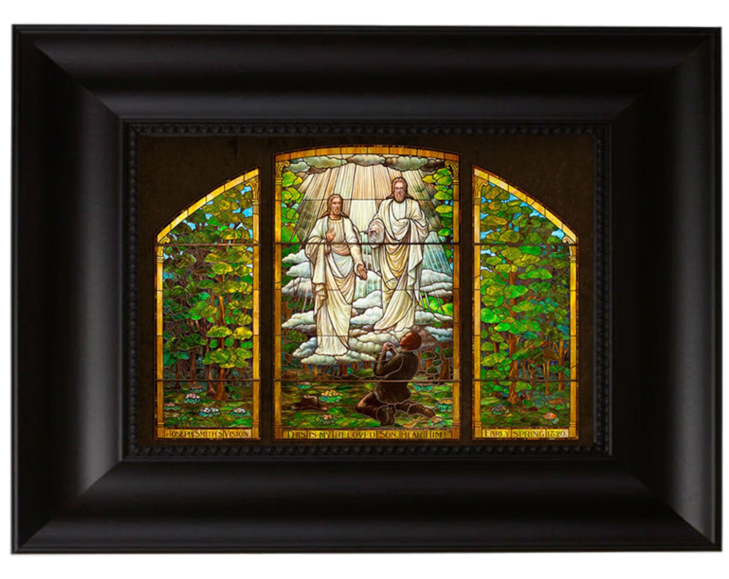 FRAMED - Joseph Smith's First Vision Stained Glass - Giclee Canvas