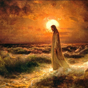 FRAMED Christ Walking On The Water LDS Art image 3