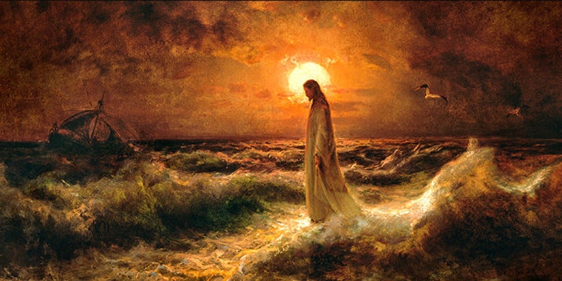 FRAMED Christ Walking On The Water LDS Art image 3