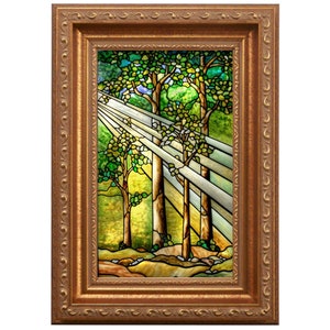 FRAMED - 11&quot;x 17&quot; Radiant Beams Above - Joseph Smith First Vision - Sacred Grove Art - LDS Art