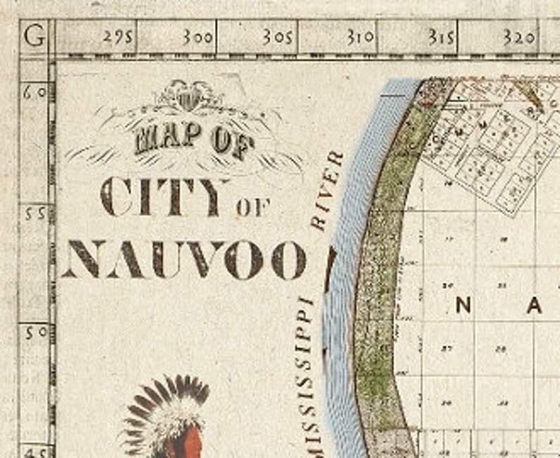 1840 Nauvoo Map Vintage Art Print Latterday Saint Art Etsy
