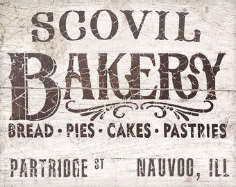 Digital Download - Vintage Scovil Bakery Sign from Nauvoo, IL. - Latter-day Saint Art Collection