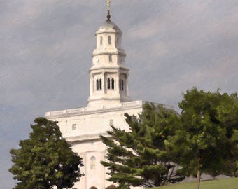 Light On A Hill - Nauvoo Temple - Giclee Canvas Print - Latter-day Saint Art Collection