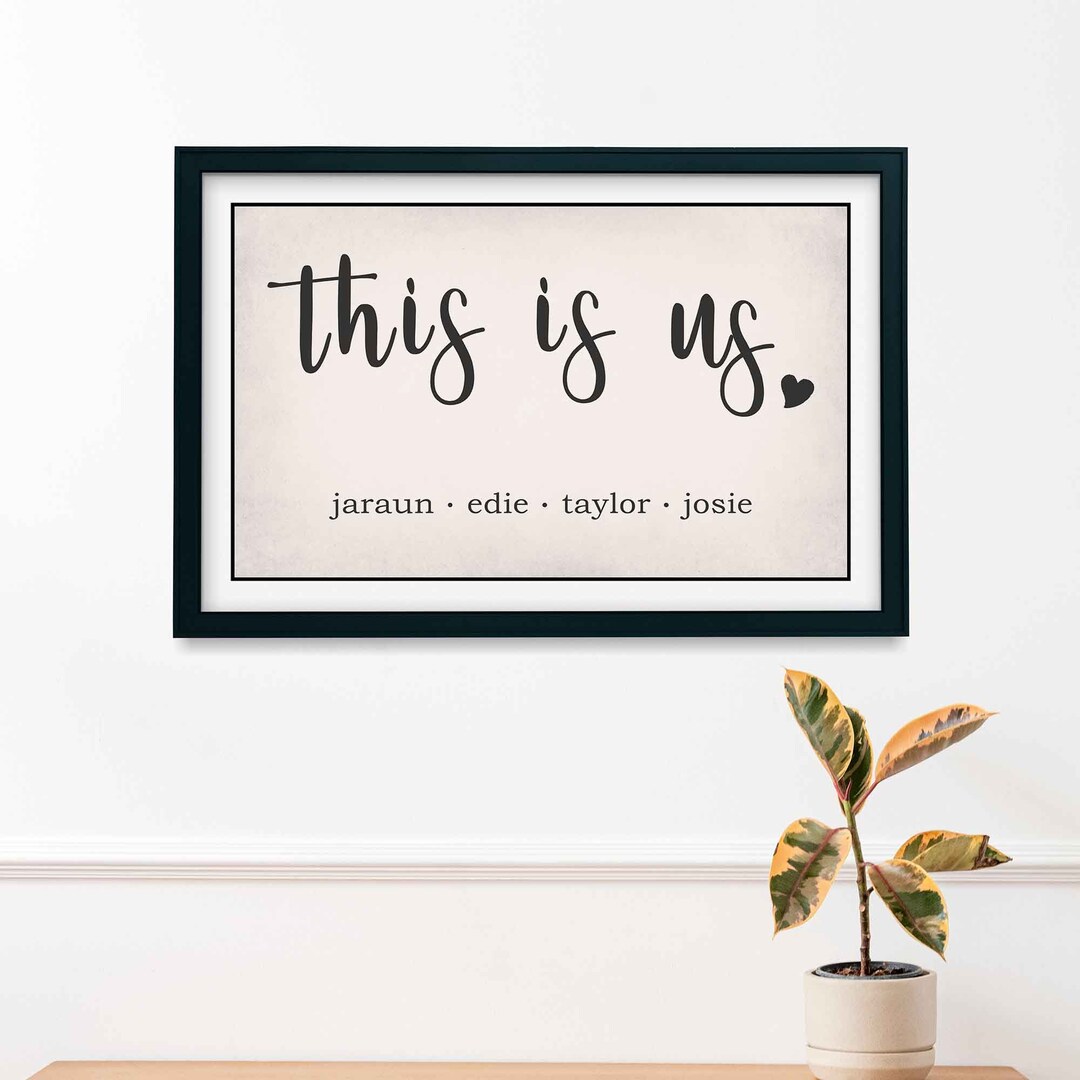 PERSONALIZED Wall Art This is Us Digital Download, Printable Art, House Warming Gift , Wall