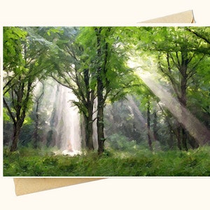 FREE SHIPPING OVER 35- Note Card Set - Latter-day Saint Light Descending Joseph Smith's First Vision Art lds Sacred Grove Art