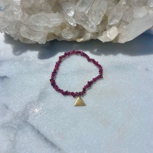 Raw Ruby Triangle Bracelet image 4