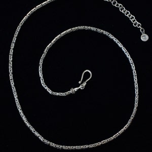 Sterling Silver Byzantine Chain Necklace for Pendant or to Wear Alone—Length—20-22&quot;