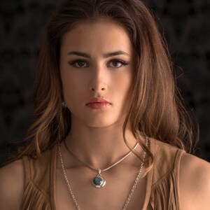 •MAIDEN MOON• labradorite + silver necklace (18