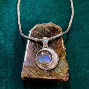 •NYX• labradorite + celestial crescent mixed metal necklace (26